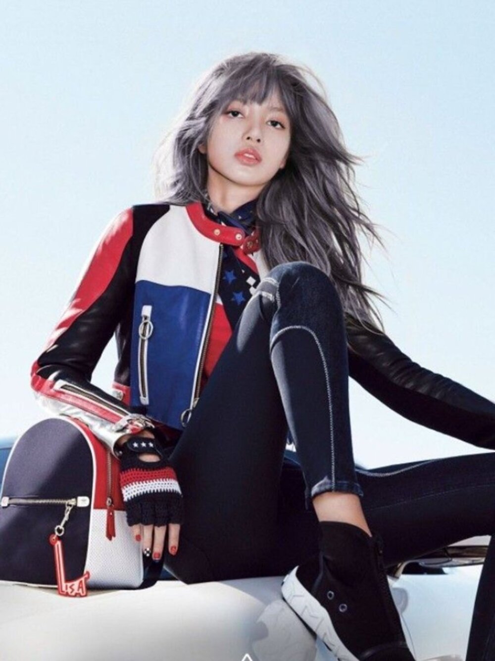 Tommy Hilfiger x Gigi Hadid Limited Edition Lambskin Leather Speed Moto Jacket 4